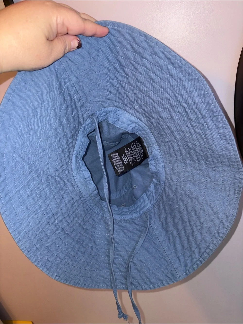 Hurley Villa Del Sol Blue Wide Brim Bucket Sun Hat OSFM